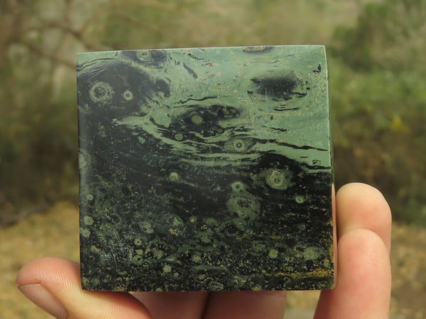 Polished Stromatolite / Kambamba Jasper Cubes (Corners Cut To Stand) x 4 From Katsepy, Madagascar - TopRock