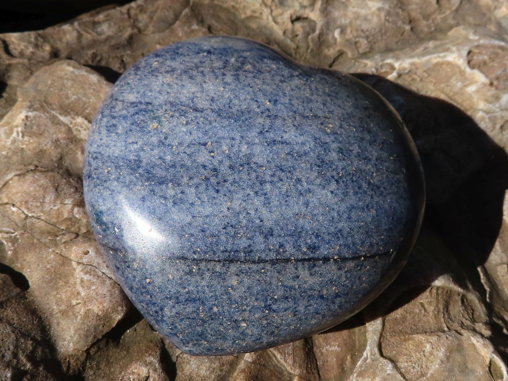 Polished Blue Lazulite Hearts  x 6 From Madagascar - Toprock Gemstones and Minerals 