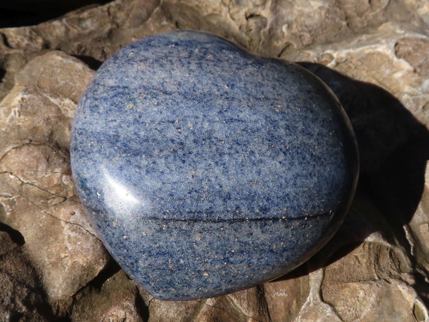 Polished Blue Lazulite Hearts  x 6 From Madagascar - Toprock Gemstones and Minerals 