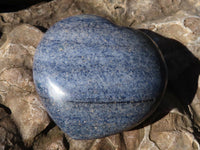 Polished Blue Lazulite Hearts  x 6 From Madagascar - Toprock Gemstones and Minerals 
