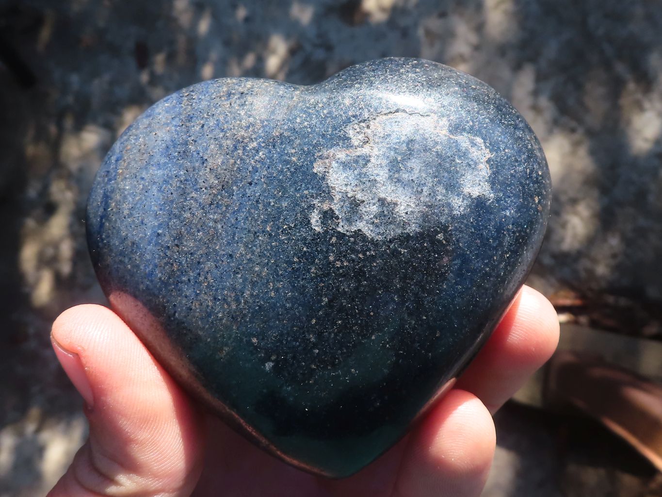 Polished Blue Lazulite Hearts  x 6 From Madagascar - Toprock Gemstones and Minerals 