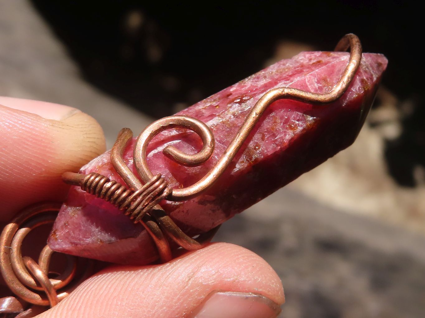 Polished Mixed Copper Wire Wrapped Jewellery Pendants x 6 From Congo - TopRock