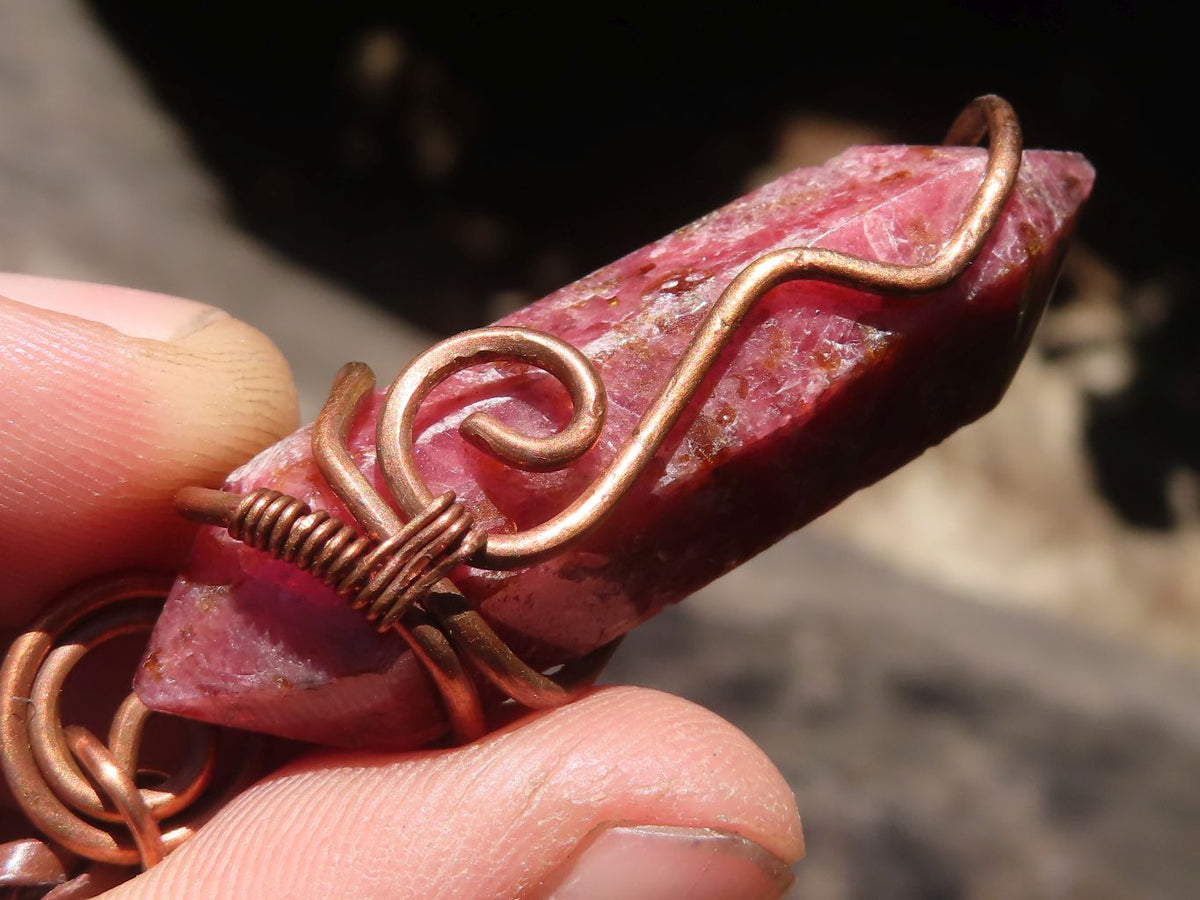 Polished Mixed Copper Wire Wrapped Jewellery Pendants x 6 From Congo - TopRock