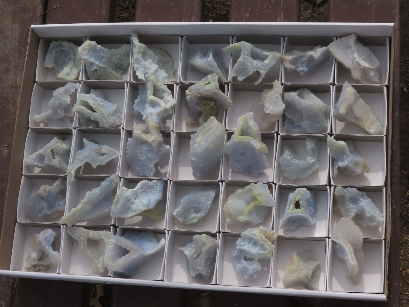 Natural Small Etched Blue Chalcedony Specimens  x 35 From Malawi - TopRock