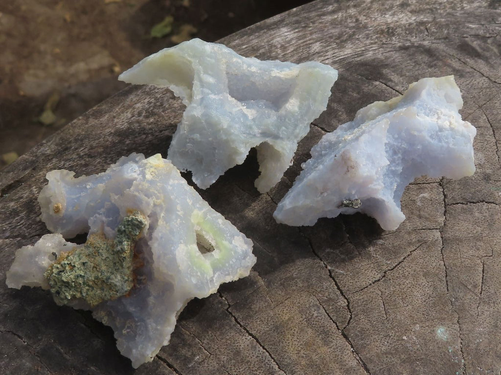 Natural Small Etched Blue Chalcedony Specimens  x 35 From Malawi - TopRock