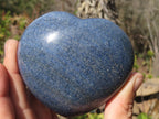 Polished Blue Lazulite Hearts  x 4 From Madagascar - Toprock Gemstones and Minerals 