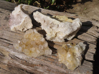 Natural Golden Limonite Quartz Clusters x 4 From Zambia - Toprock Gemstones and Minerals 