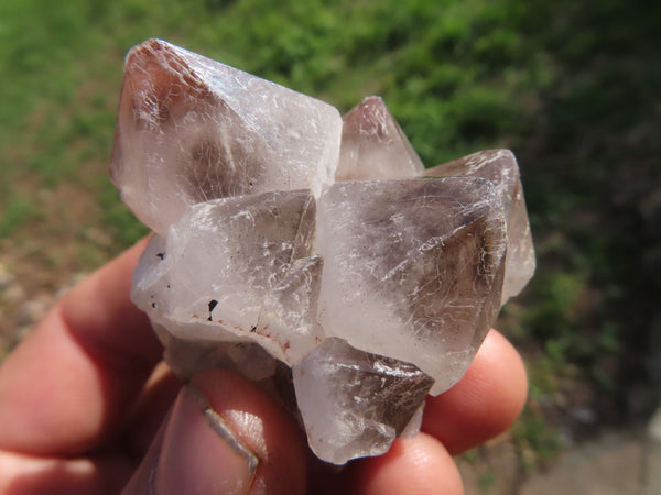 Natural Single Smokey White Hematoid Quartz Crystals  x 35 From Madagascar - TopRock