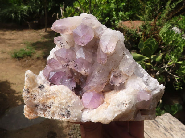 Natural Clear Jacaranda Amethyst Clusters  x 2 From Mumbwa, Zambia - Toprock Gemstones and Minerals 