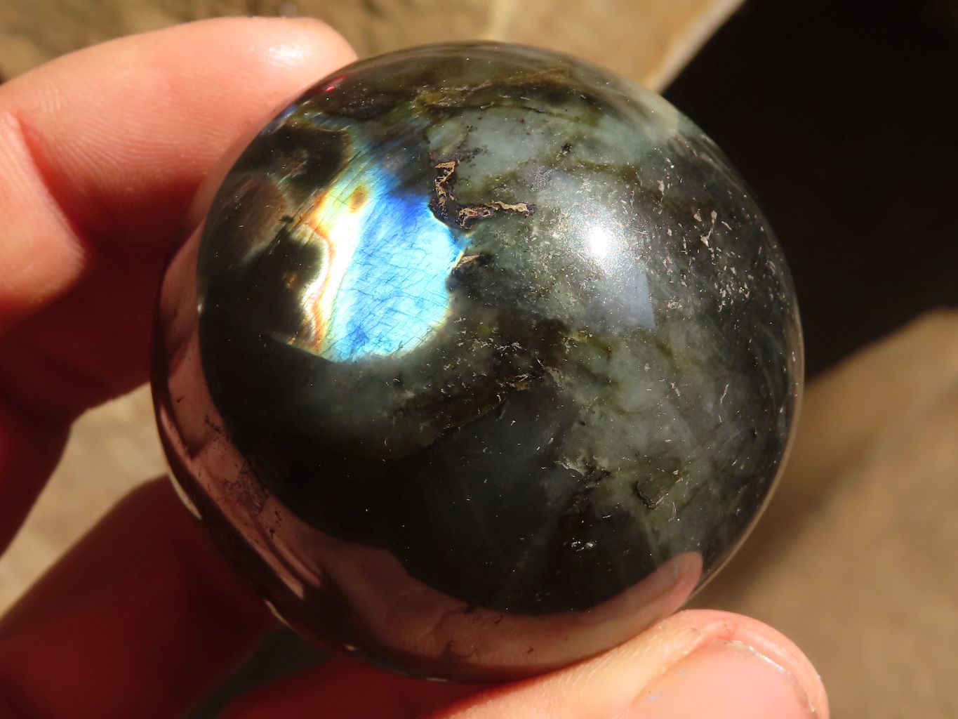 Polished Small Labradorite Spheres  x 6 From Tulear, Madagascar - Toprock Gemstones and Minerals 