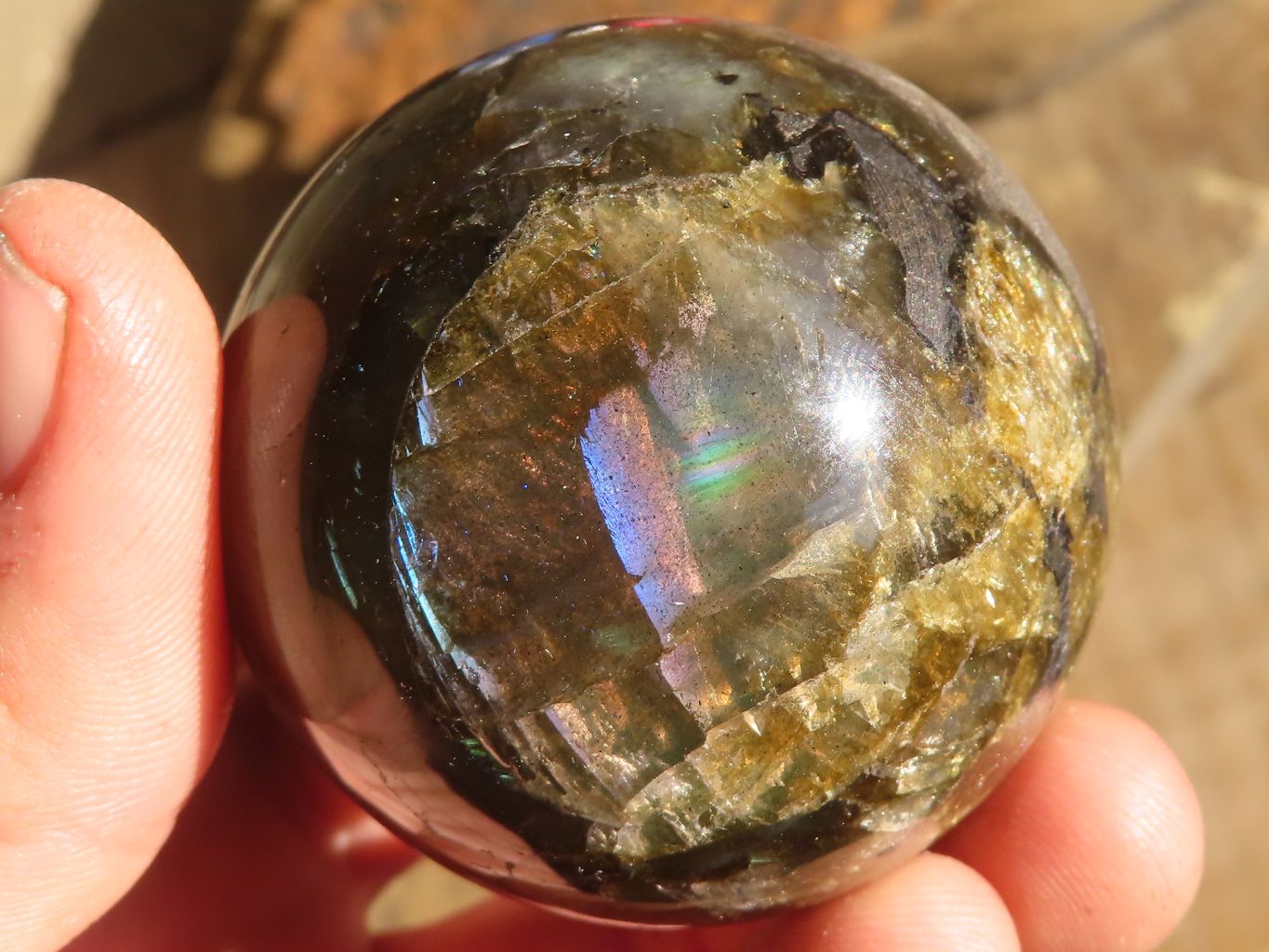 Polished Small Labradorite Spheres  x 6 From Tulear, Madagascar - Toprock Gemstones and Minerals 
