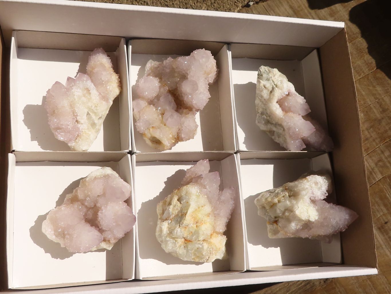 Natural Pale Lilac Spirit Quartz Clusters x 6 From Boekenhouthoek, South Africa - Toprock Gemstones and Minerals 