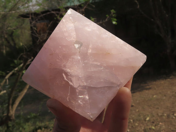 Polished Large Stunning Pink Rose Quartz Pyramids  x 4 From Madagascar - TopRock