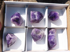 Polished Chevron Amethyst Points x 6 From Zambia - Toprock Gemstones and Minerals 