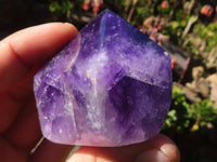 Polished Chevron Amethyst Points x 6 From Zambia - Toprock Gemstones and Minerals 