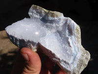 Natural Blue Lace Agate Geode Specimens  x 5 From Nsanje, Malawi - Toprock Gemstones and Minerals 