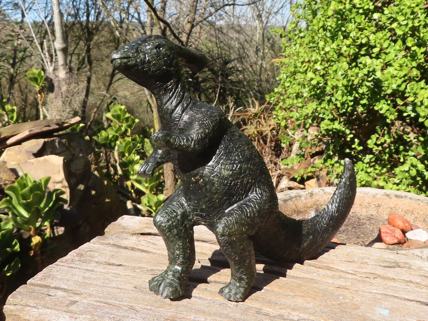 Polished Serpentine Dinosaur Carving x 1 From Zimbabwe - Toprock Gemstones and Minerals 