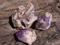 Natural Jacaranda Amethyst Clusters  x 3 From Zambia - TopRock