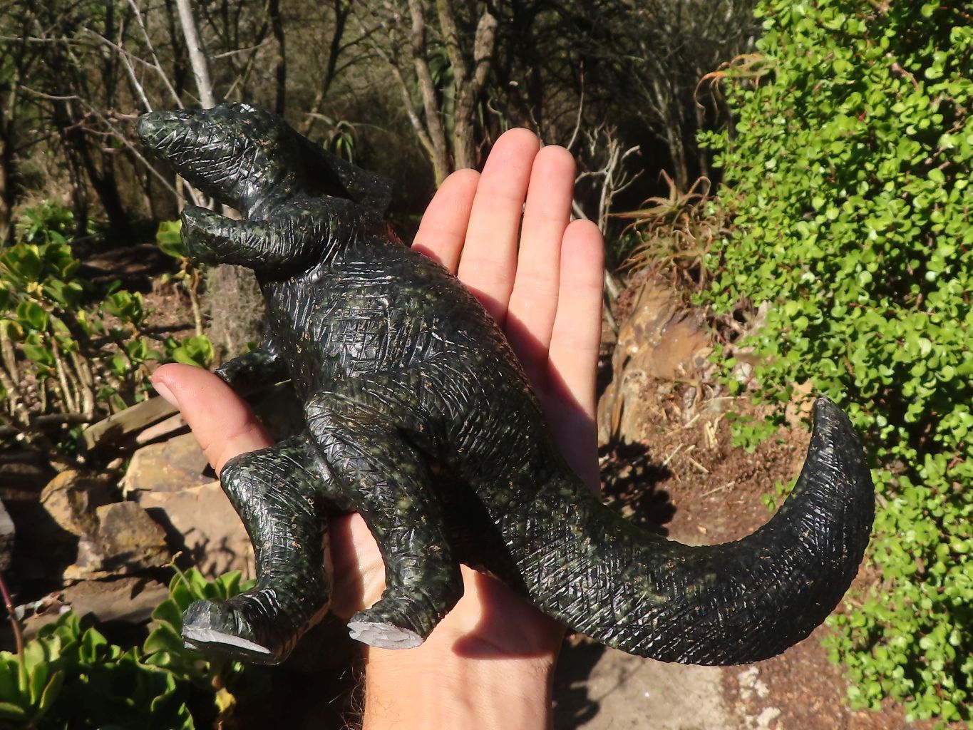 Polished Serpentine Dinosaur Carving x 1 From Zimbabwe - Toprock Gemstones and Minerals 
