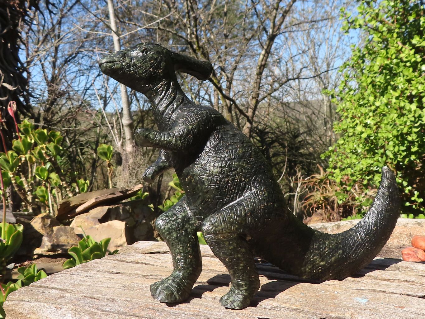 Polished Serpentine Dinosaur Carving x 1 From Zimbabwe - Toprock Gemstones and Minerals 