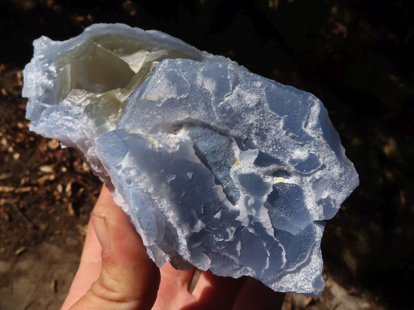 Natural Etched Blue Chalcedony Specimens x 2 From Nsanje, Malawi - Toprock Gemstones and Minerals 