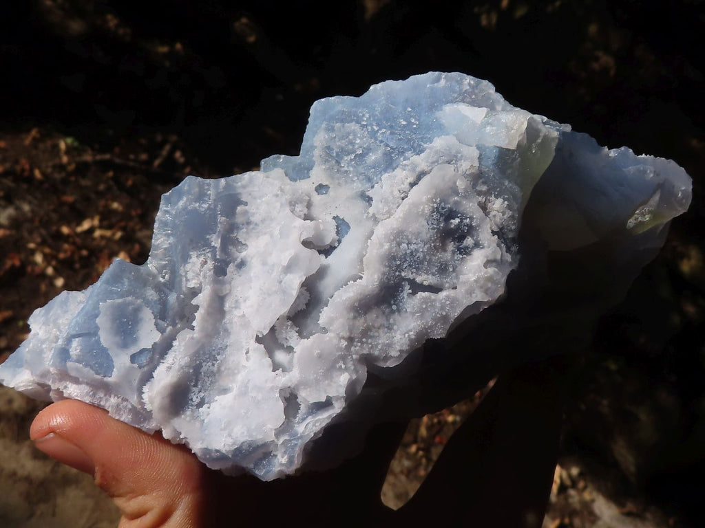 Natural Etched Blue Chalcedony Specimens x 2 From Nsanje, Malawi - Toprock Gemstones and Minerals 