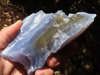 Natural Etched Blue Chalcedony Specimens x 2 From Nsanje, Malawi - Toprock Gemstones and Minerals 