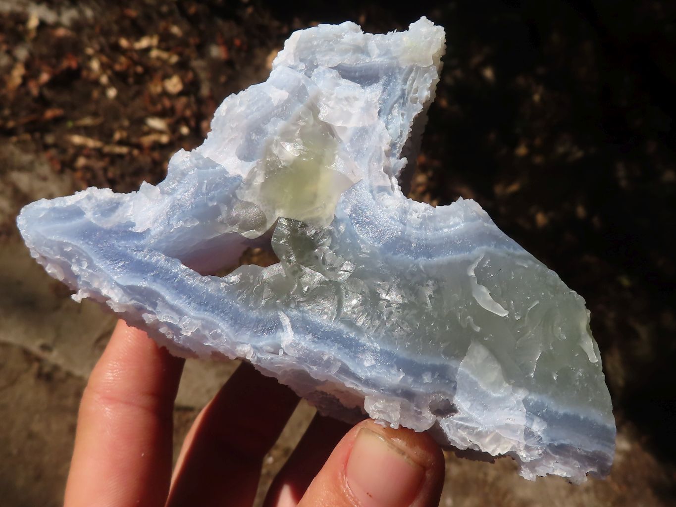 Natural Etched Blue Chalcedony Specimens x 2 From Nsanje, Malawi - Toprock Gemstones and Minerals 