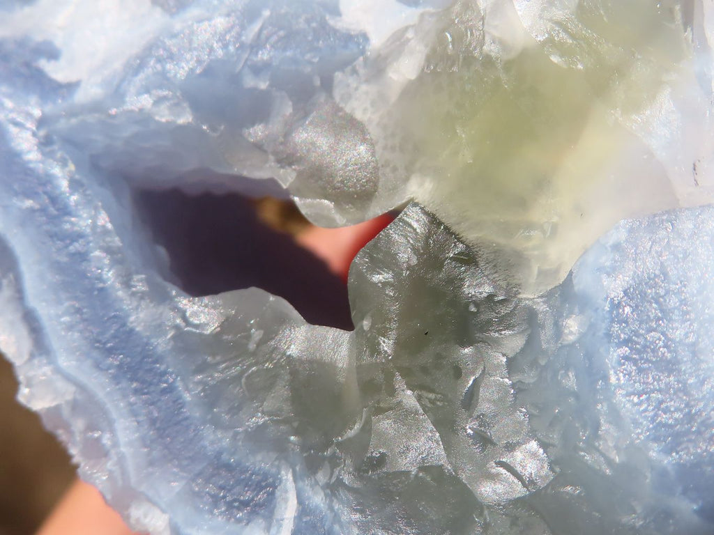 Natural Etched Blue Chalcedony Specimens x 2 From Nsanje, Malawi - Toprock Gemstones and Minerals 