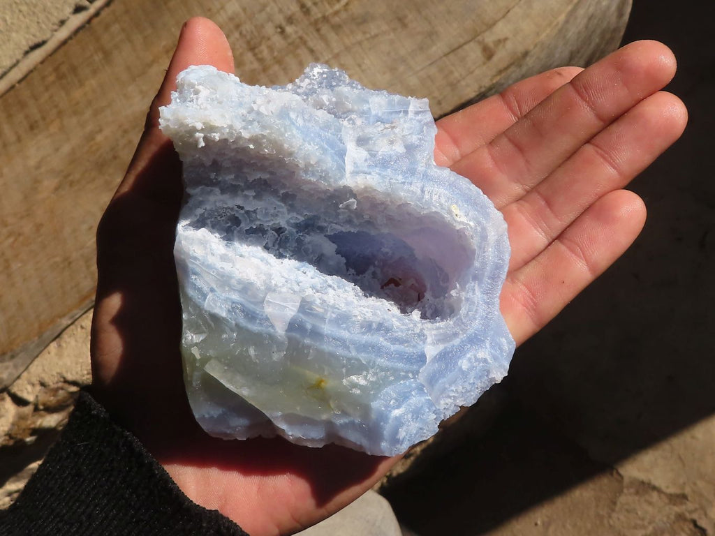 Natural Etched Blue Chalcedony Specimens x 2 From Nsanje, Malawi - Toprock Gemstones and Minerals 