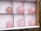 Polished Gemmy Pink Rose Quartz Spheres  x 6 From Ambatondrazaka, Madagascar - TopRock