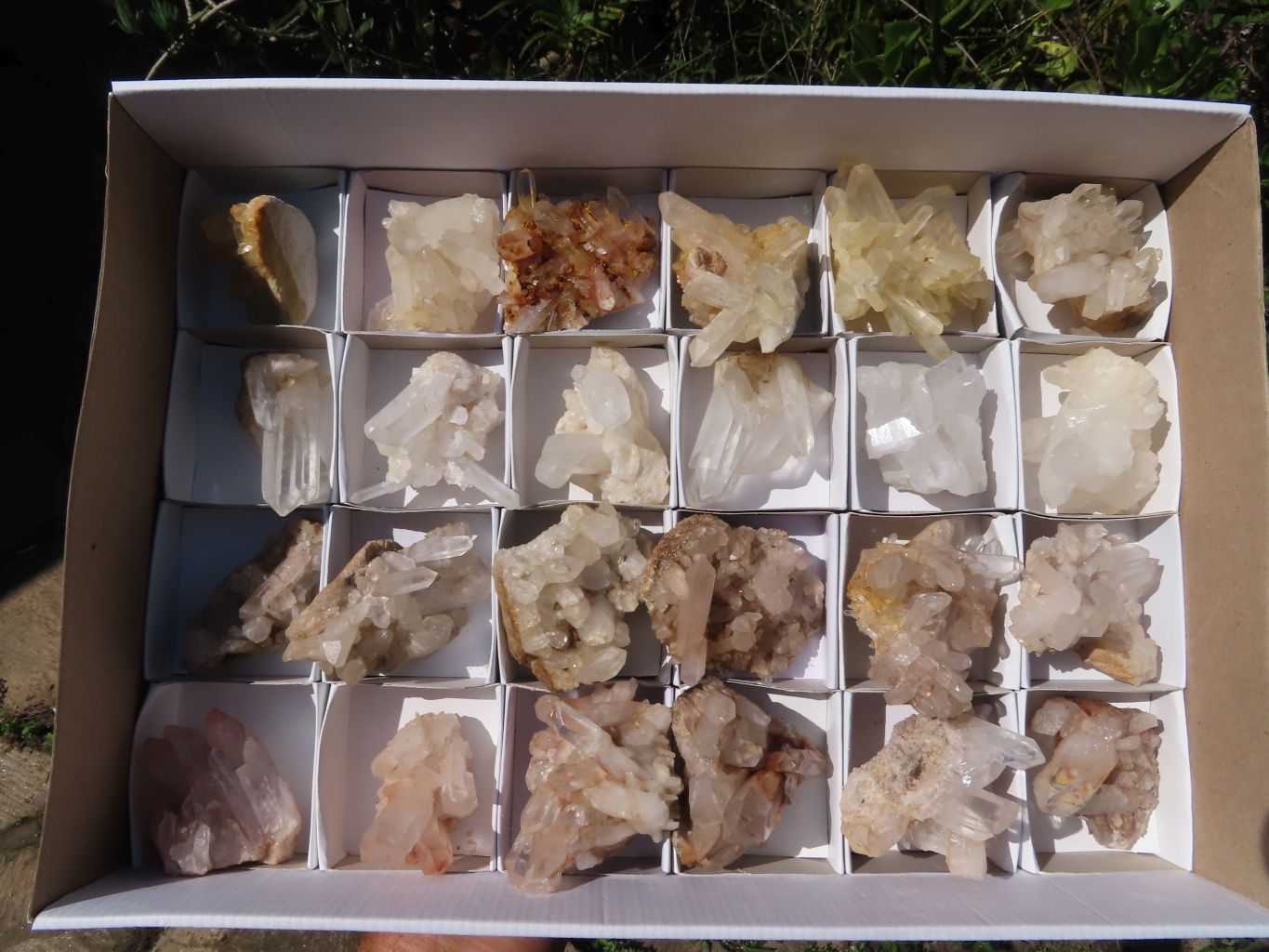 Natural Small Optic to Semi Optic Selected Quartz Clusters x 24 From Madagascar - TopRock