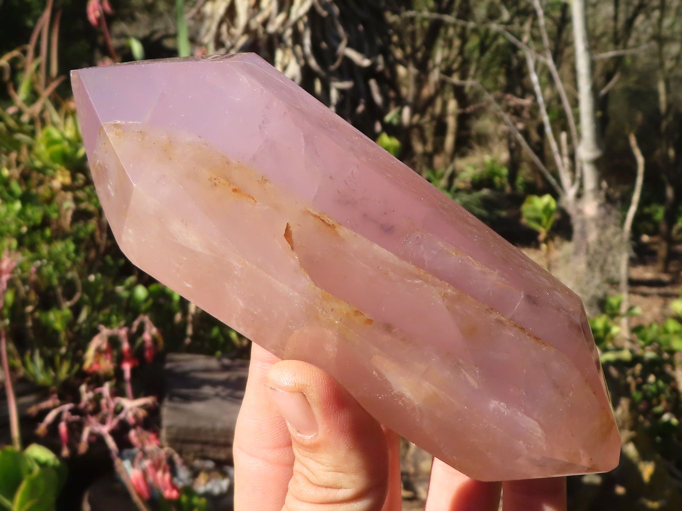 Polished Double Terminated Gemmy Rose Quartz Points x 3 From Madagascar - Toprock Gemstones and Minerals 