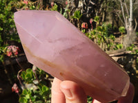 Polished Double Terminated Gemmy Rose Quartz Points x 3 From Madagascar - Toprock Gemstones and Minerals 