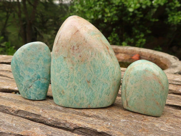 Polished Pale Blue Amazonite Free Forms  x 13 From Zimbabwe - Toprock Gemstones and Minerals 