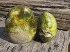 Polished Vibrant Green Opal Standing Free Forms x 2 From Antsirabe, Madagascar - TopRock
