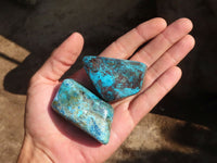 Polished Blue Shattuckite Free Forms  x 6 From Kaokoveld, Namibia - Toprock Gemstones and Minerals 