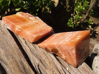 Natural New Sunset Orange Calcite Specimens  x 6 From Spitzkop, Namibia - Toprock Gemstones and Minerals 