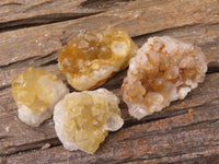 Natural Small Golden Lemonite Quartz Clusters  x 35 From Zambia - Toprock Gemstones and Minerals 