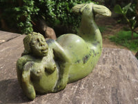 Polished Leopard Stone Mermaid Carvings x 2 From Zimbabwe - TopRock
