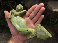 Polished Leopard Stone Mermaid Carvings x 2 From Zimbabwe - TopRock