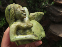 Polished Leopard Stone Mermaid Carvings x 2 From Zimbabwe - TopRock