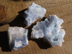 Natural Etched Blue Chalcedony Specimens x 3 From Nsanje, Malawi - Toprock Gemstones and Minerals 