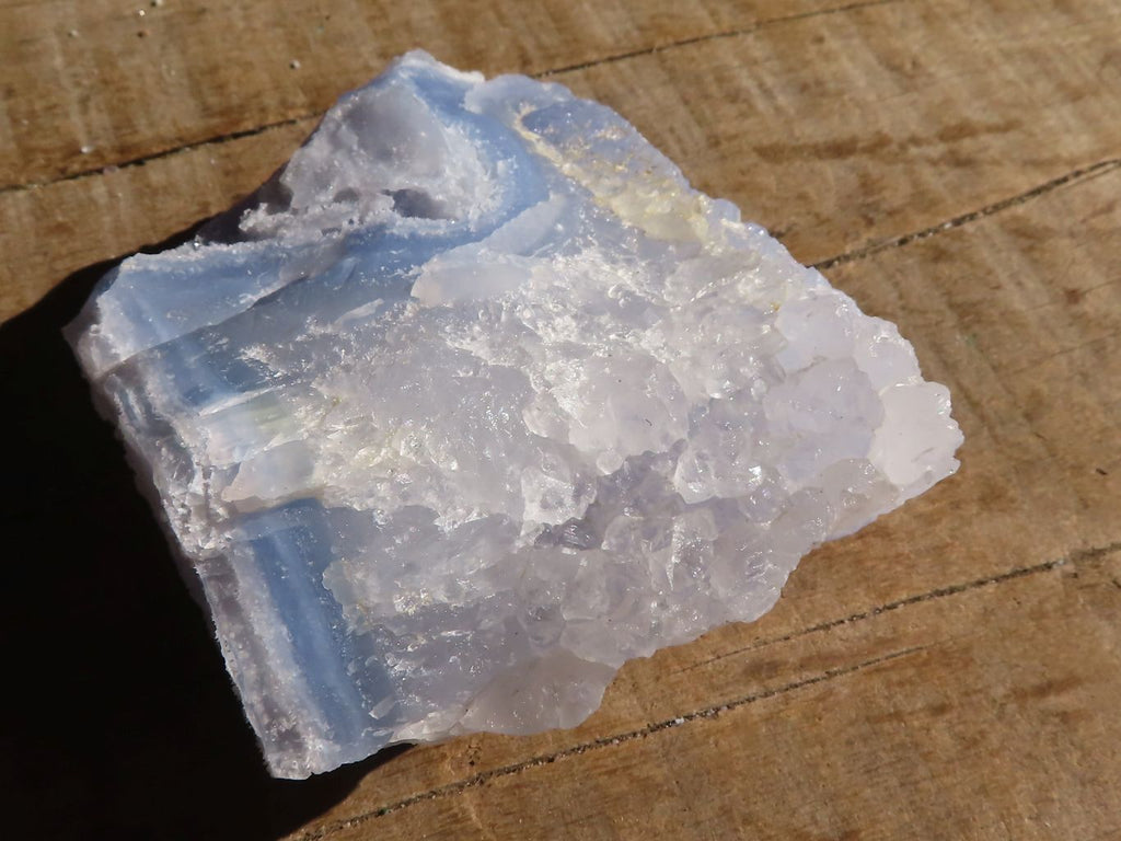 Natural Etched Blue Chalcedony Specimens x 3 From Nsanje, Malawi - Toprock Gemstones and Minerals 