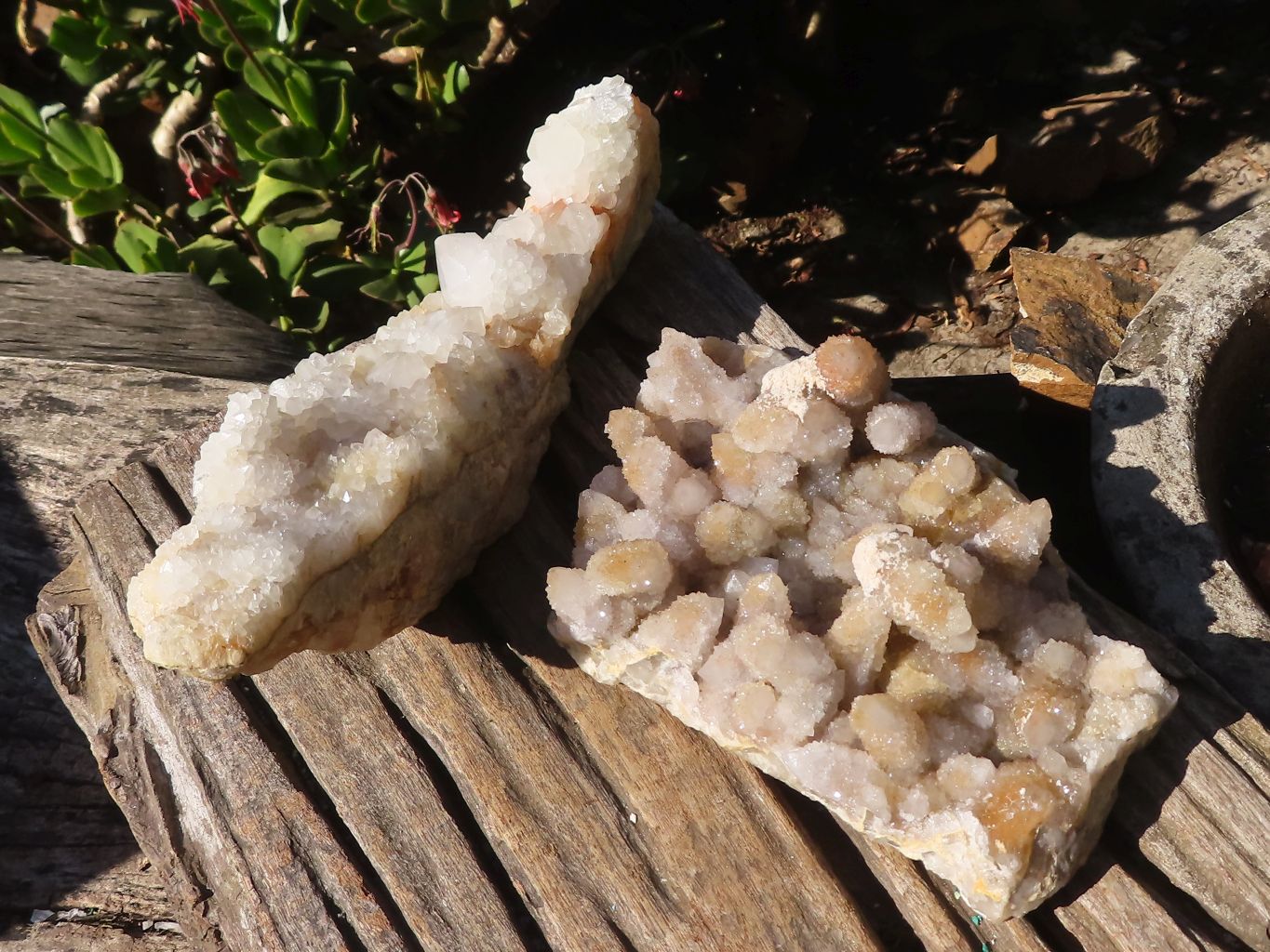 Natural Large White Spirit Quartz Crystal Clusters x 2 From Boekenhouthoek, South Africa - Toprock Gemstones and Minerals 