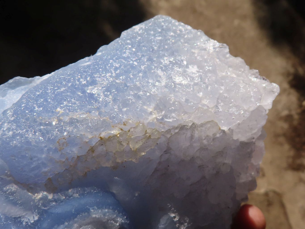 Natural Etched Blue Chalcedony Specimens x 3 From Nsanje, Malawi - Toprock Gemstones and Minerals 