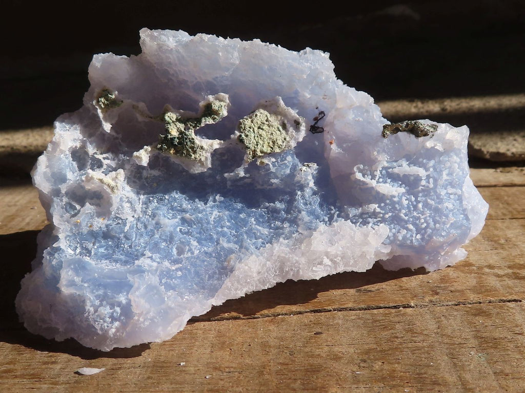 Natural Etched Blue Chalcedony Specimens x 3 From Nsanje, Malawi - Toprock Gemstones and Minerals 