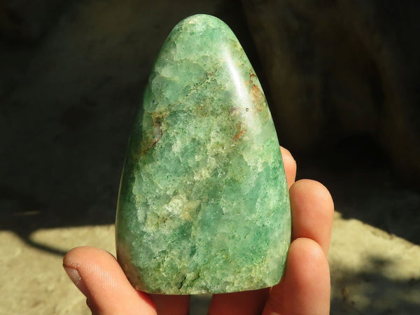 Polished Green Fuchsite Quartz Standing Free Forms  x 6 From Madagascar - Toprock Gemstones and Minerals 