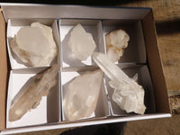 Natural Clear Quartz Crystal Specimens  x 6 From Madagascar - Toprock Gemstones and Minerals 