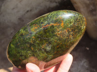 Polished Green Opal Standing Free Forms  x 2 From Madagascar - Toprock Gemstones and Minerals 